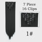 24 Inch Clip-in Haarverlenging - 7 Delig Set met 16 Clips - Synthetisch Recht Haar (Blond & Zwart)