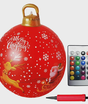24 Inch Opblaasbare Kerstbal met LED Verlichting - XL Tuindecoratie