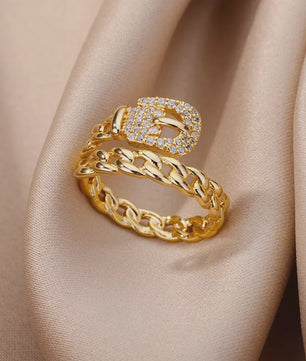 Luxe Gouden Ringen Set: Zirkonia & Boze Oog Design - Verstelbaar & Trendy