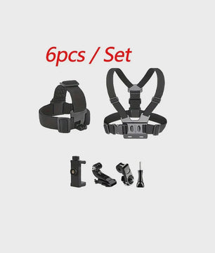 Action Camera Accessoires Kit: Hoofd- en Borstband Mount voor GoPro, Telefoon & meer