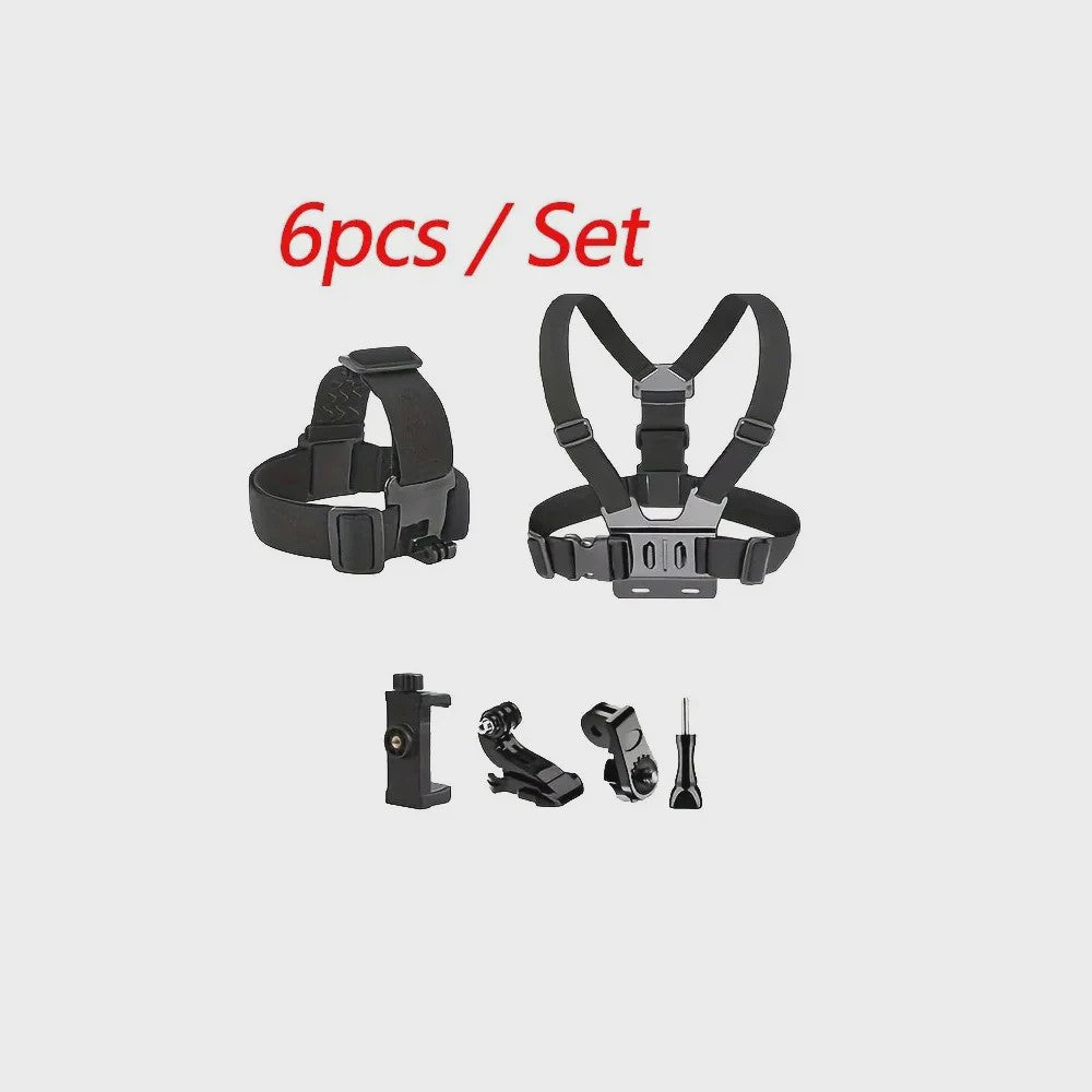 Action Camera Accessoires Kit: Hoofd- en Borstband Mount voor GoPro, Telefoon & meer