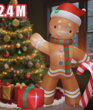 Opblaasbare Kerstman 1.5M - Feestelijke Tuindecoratie met LED Verlichting
