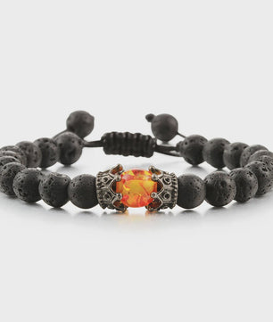 Verstelbare Lava Kralen & Tijgeroog Armband - Yoga & Helende Sieraden voor Hem en Haar