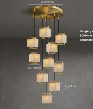 Luxe Marmer LED Kroonluchter Goud/Chroom - Dimbaar