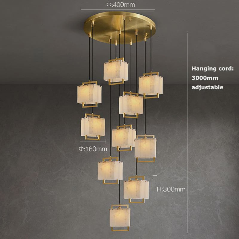 Luxe Marmer LED Kroonluchter Goud/Chroom - Dimbaar