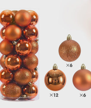 24x Kerstballen Set - 3/4/6cm - Multicolor & Glitter - Kerstboom Decoratie