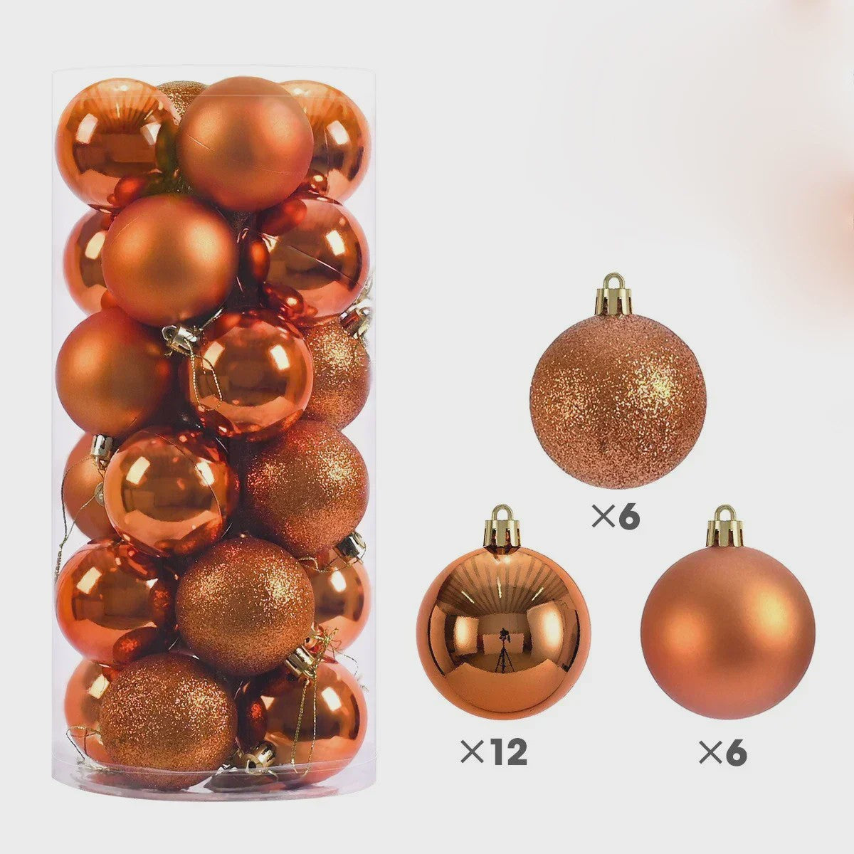 24x Kerstballen Set - 3/4/6cm - Multicolor & Glitter - Kerstboom Decoratie