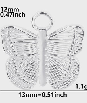 Set van 5 Zilverkleurige Stainless Steel Bedels: Ster, Maan, Zon, Vlinder, Roos & Ojo Turco