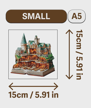 Houten Puzzel Kasteel & Bladeren - Uniek Decoratie Cadeau