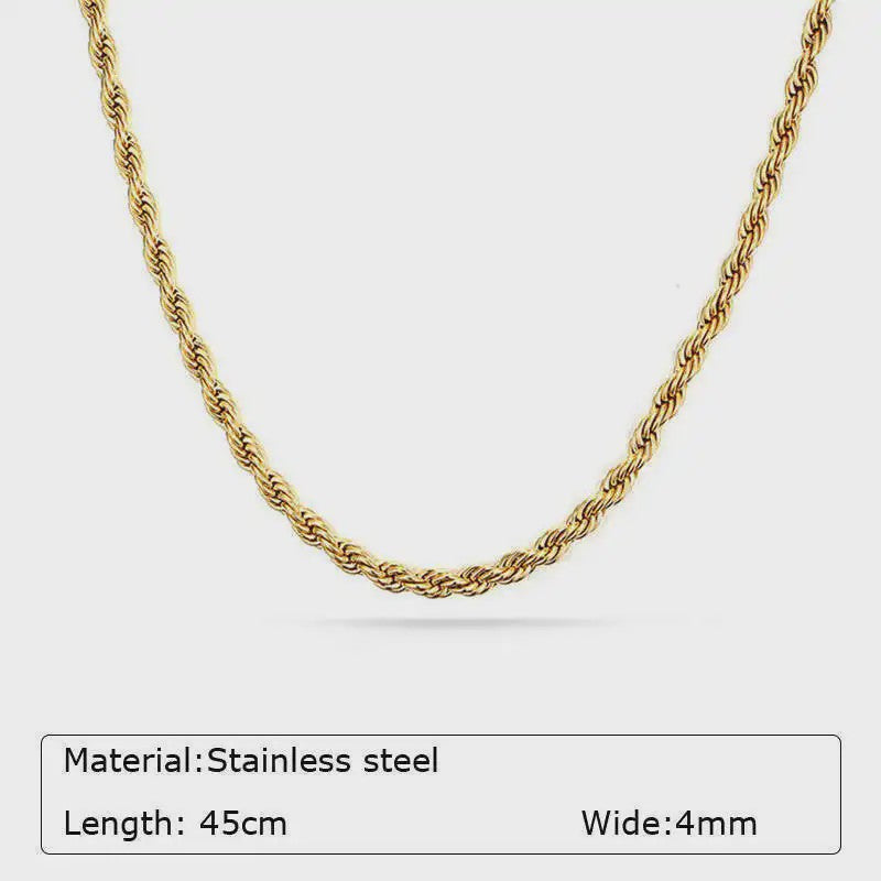 Chunky Gouden Halsketting Dames - Roestvrij Staal Dikke Ovalen Schakelketting Choker