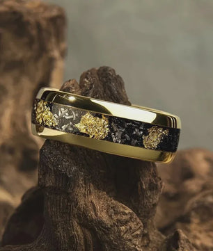 Luxe Groene Kristalstenen Ringen voor Mannen - 8mm Roestvrij Staal Trouwband