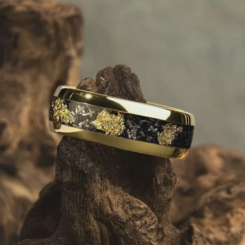 Luxe Groene Kristalstenen Ringen voor Mannen - 8mm Roestvrij Staal Trouwband