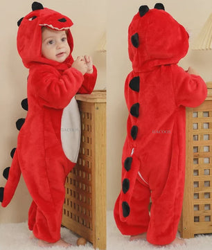 Baby Romper Dierenkostuum Kigurumi - Zacht Flanellen Jumpsuit voor Jongens & Meisjes