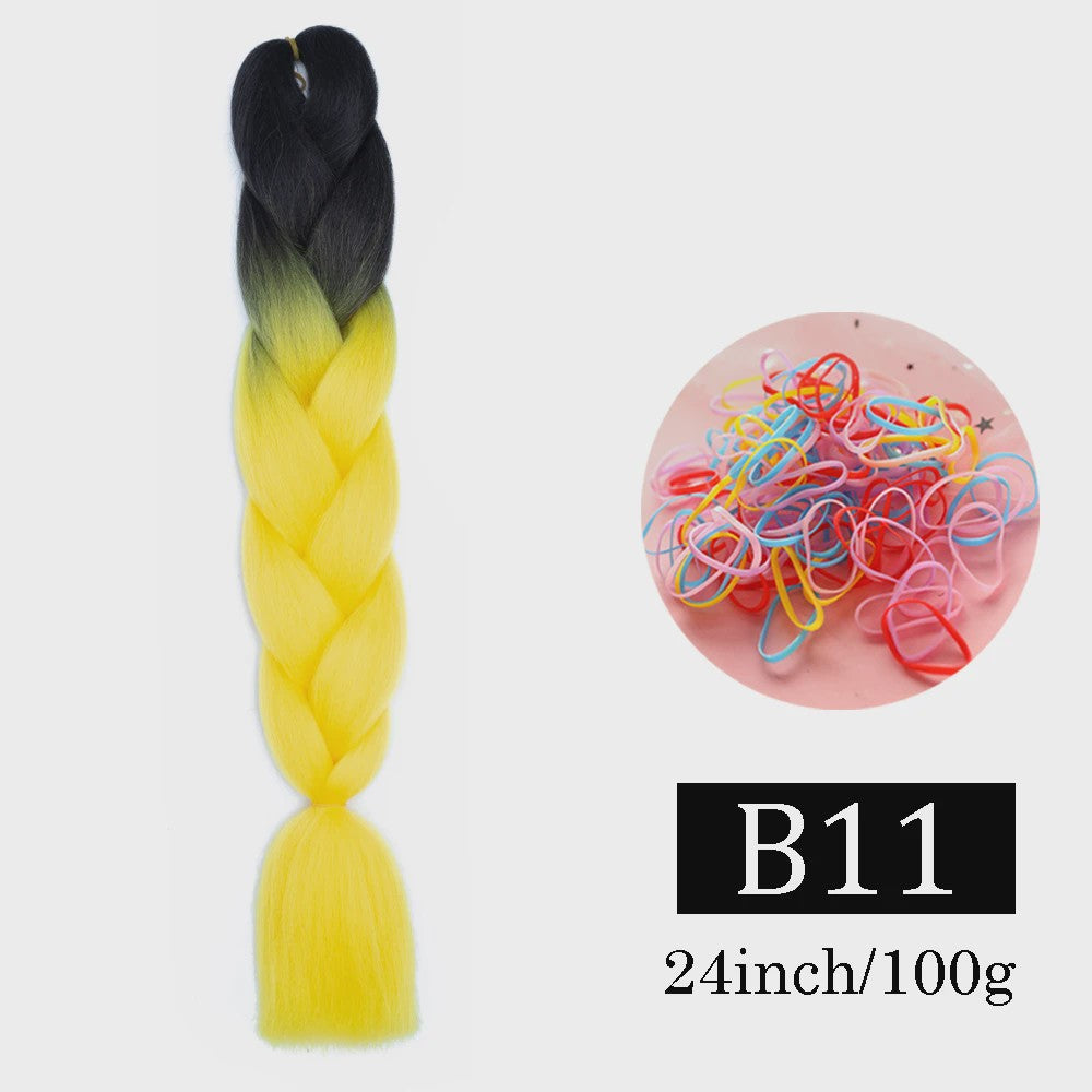 24 Inch Jumbo Braids Haarverlenging - Synthetisch Vlechtkapsel met Ombre Kleuren