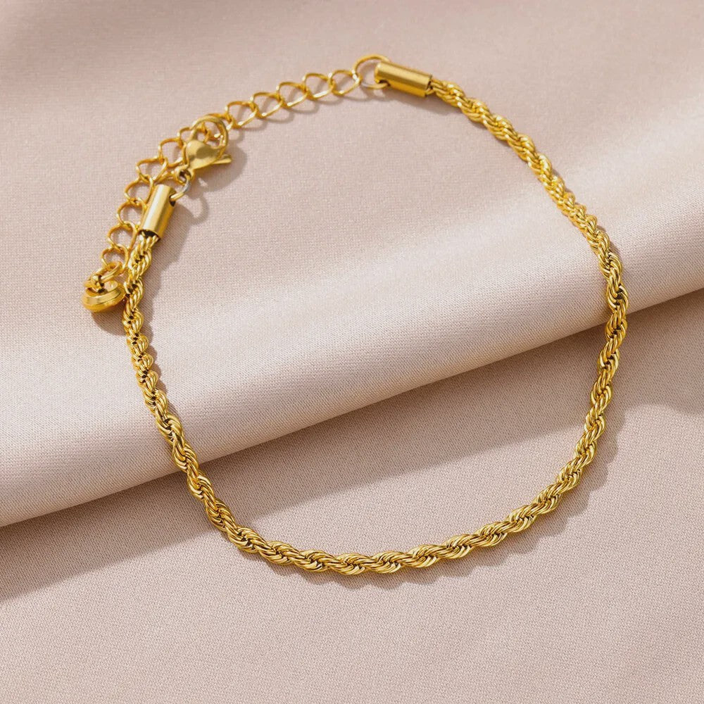 Gouden Roestvrij Staal Enkelbandjes met Parels en Kleurrijke Bedels - Zomer Sieraden