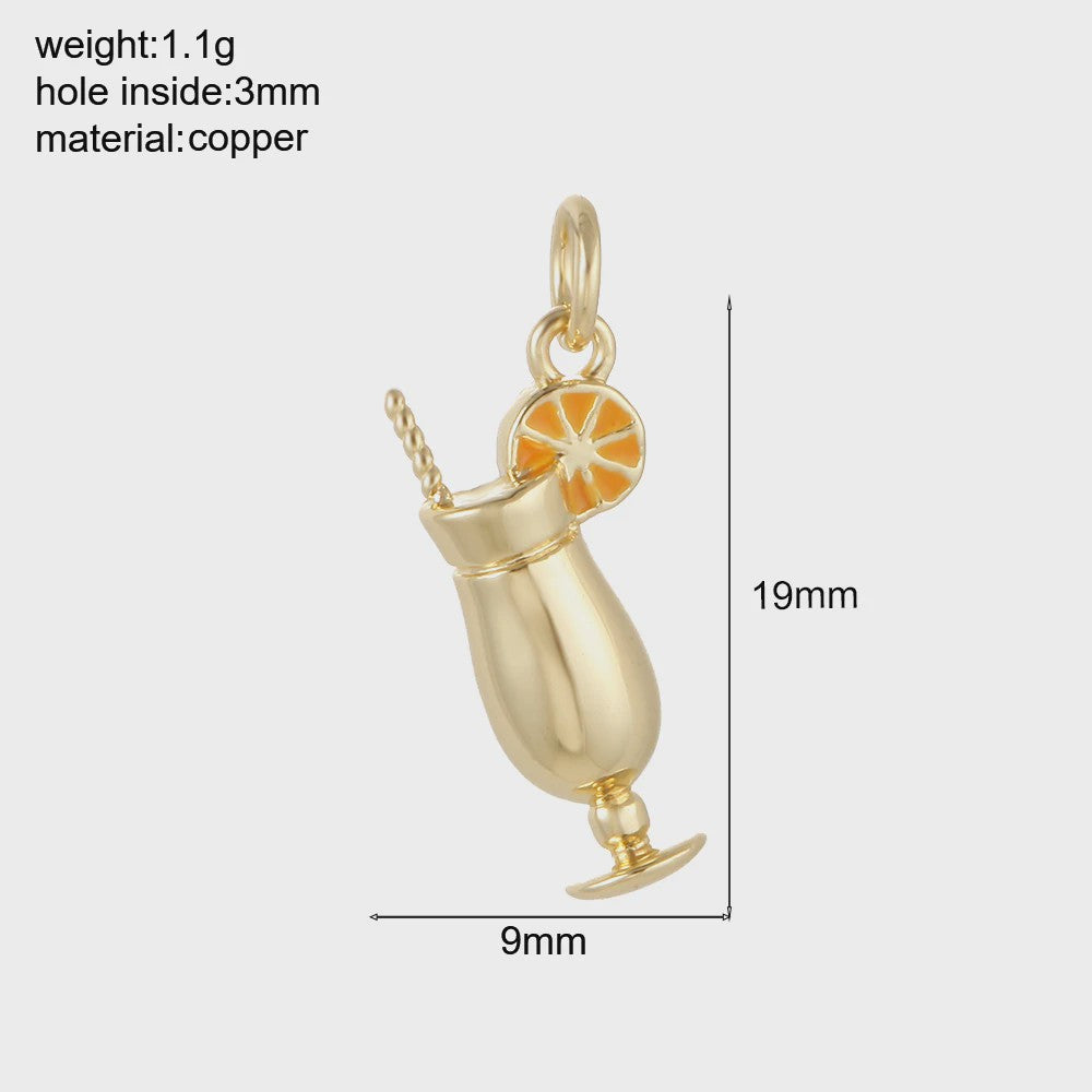 Gouden Bedeltjes Fruit & Drankjes met Zirkonia - Sieraden Maken