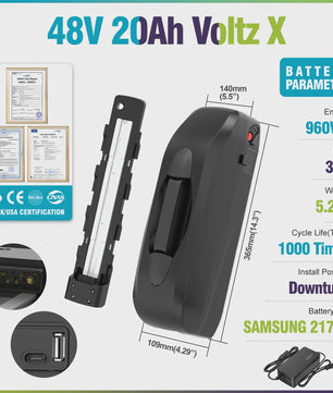 Varstrom E-bike Batterij 36V/48V/52V - Krachtige Lithium Accu met 40A BMS & Lange Levensduur