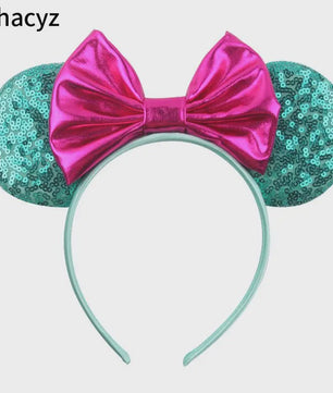 Chique Sequin Mickey Oortjes Diadeem met Strik - Feestelijk Haaraccessoire voor Kinderen & Dames