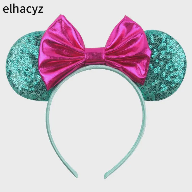 Chique Sequin Mickey Oortjes Diadeem met Strik - Feestelijk Haaraccessoire voor Kinderen & Dames