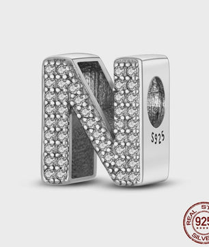925 Sterling Zilver Letter Bedels A-Z met Zirkonia - Personaliseer je Armband