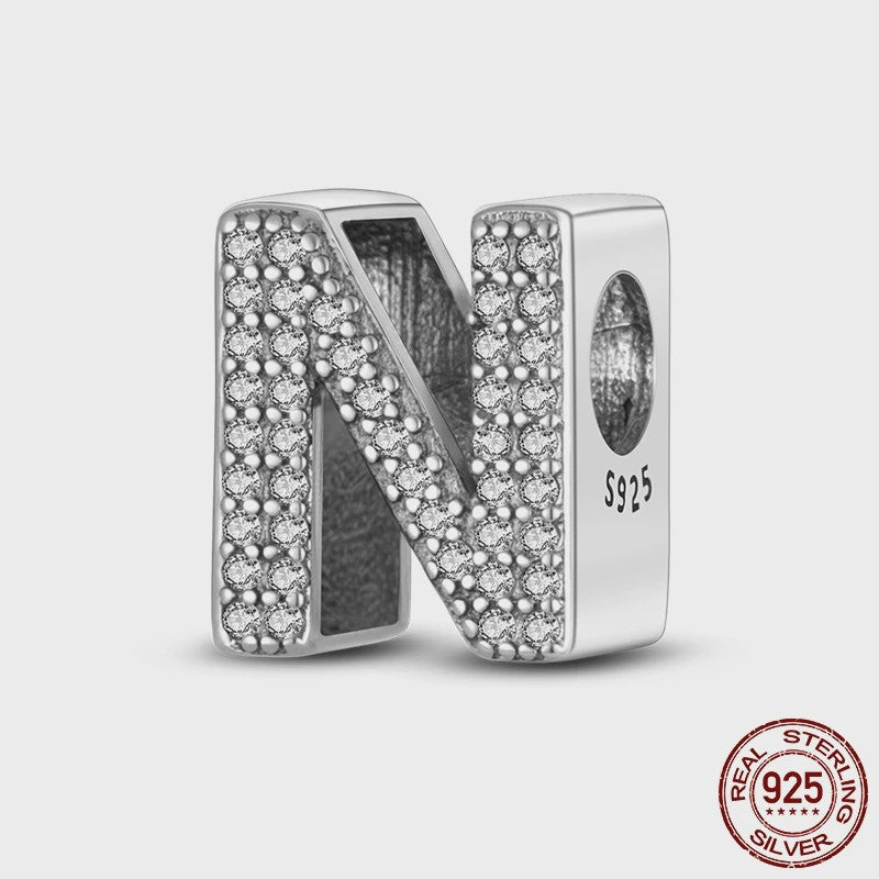 925 Sterling Zilver Letter Bedels A-Z met Zirkonia - Personaliseer je Armband