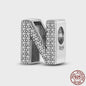 925 Sterling Zilver Letter Bedels A-Z met Zirkonia - Personaliseer je Armband