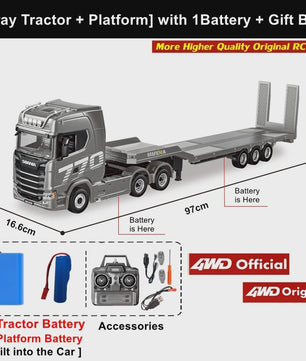 RC Tractor Truck Scania 770S 1:18 - Officieel Gelicenseerd met Licht & Geluid