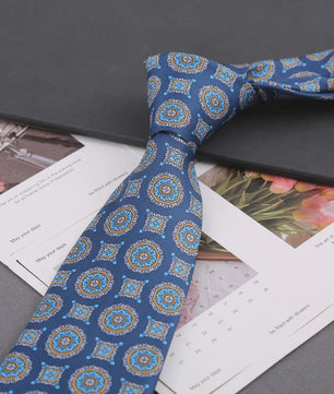 Klassieke Heren Strikdas - Imitatie Zijde met Polka Dot & Bloemendessin
