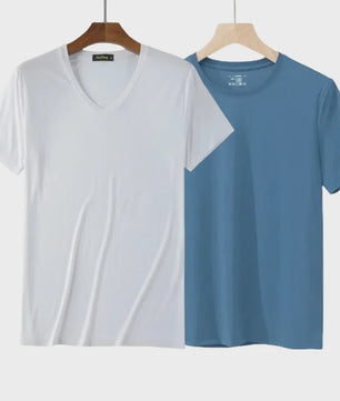 2-Pack Bamboe Fiber T-shirts Heren - Ronde Hals, Korte Mouw, Ademend & Zweetabsorberend