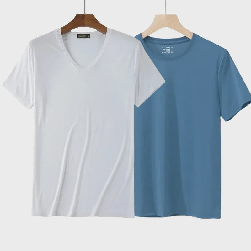 2-Pack Bamboe Fiber T-shirts Heren - Ronde Hals, Korte Mouw, Ademend & Zweetabsorberend