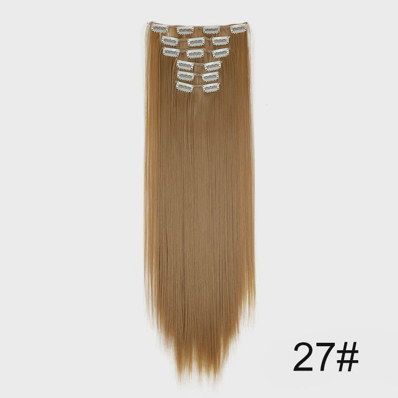 Synthetische Haarverlenging Set: 6 Delen Clip-in Extensions 60cm Lang & Steil