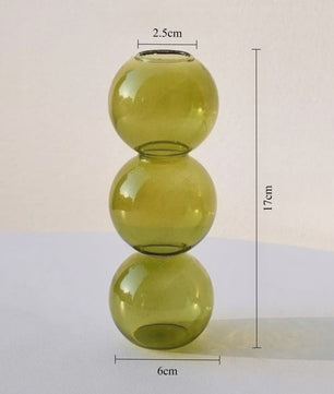 Nordic Kleurrijke Glazen Vaas - Bubble Design voor Hydroponische Planten & Bloemen