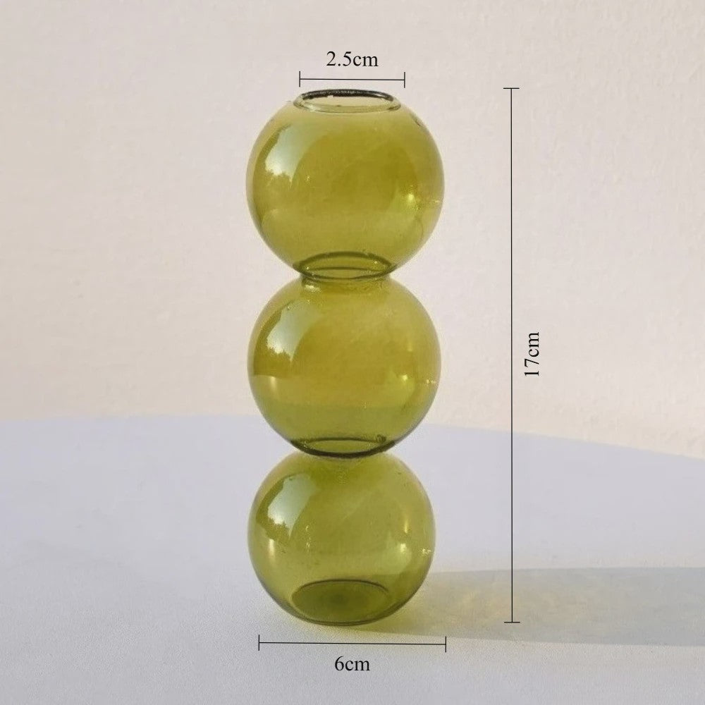 Nordic Kleurrijke Glazen Vaas - Bubble Design voor Hydroponische Planten & Bloemen