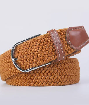 Unisex Gevlochten Elastische Riem met Pin Gesp - 107-130cm
