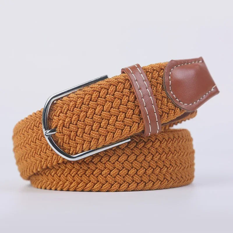 Unisex Gevlochten Elastische Riem met Pin Gesp - 107-130cm
