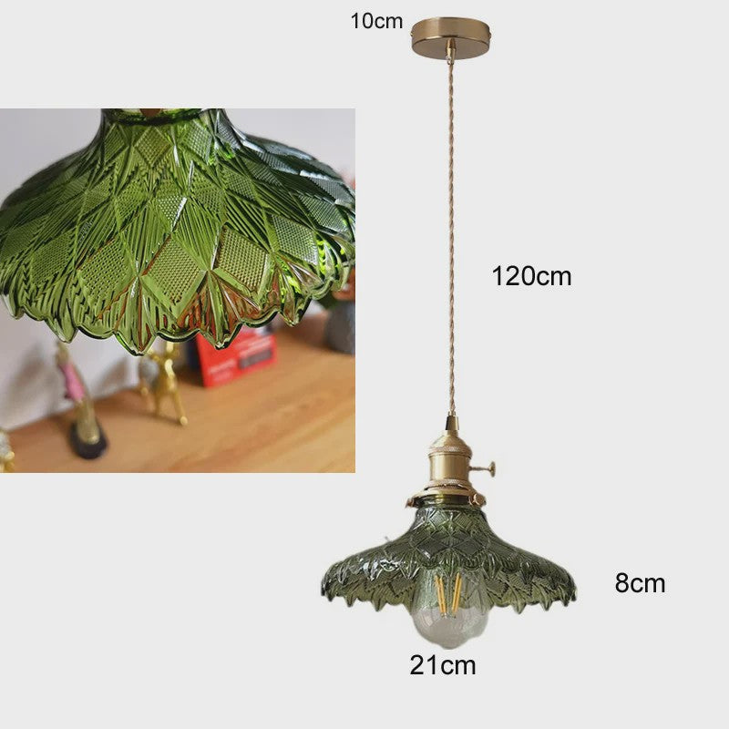 Koperkleurige Glazen Hanglamp - Stijlvolle LED Plafondlamp voor Woonkamer, Slaapkamer & Keuken