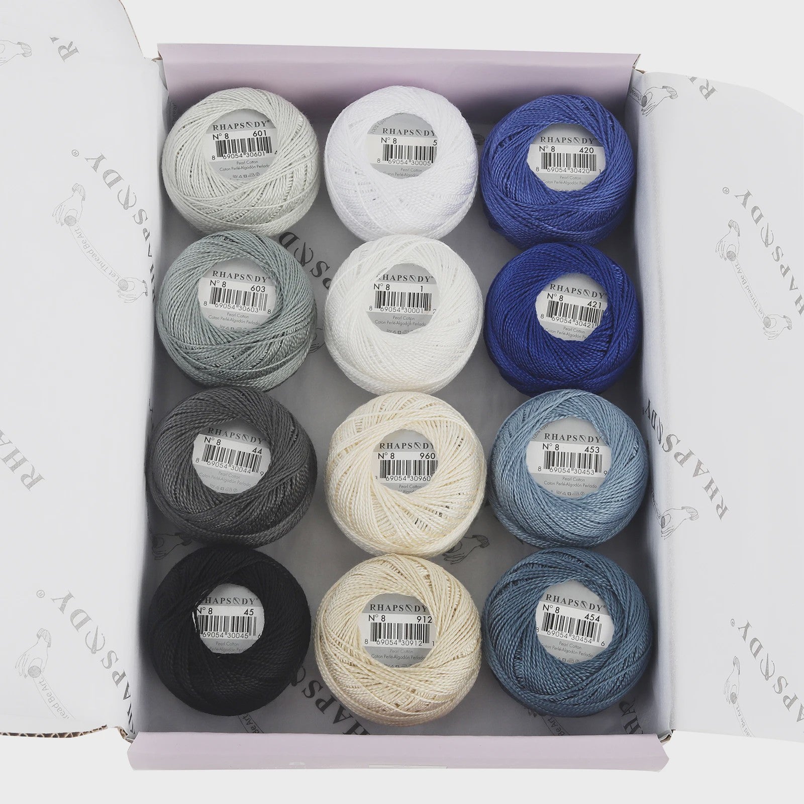 Rhapsody Pearl Cotton Haakgaren Maat 8 - Egyptisch Katoen, Dubbel Gemerceriseerd