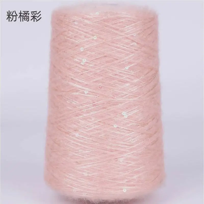 Zacht Pluche Mohair Garen met Pailletten - Kleurrijk Brei-, Haak- en Naaigaren (520g)