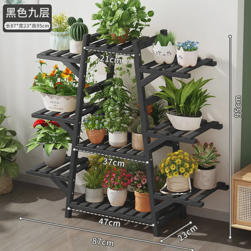 Houten Bloemenstandaard Multi-laags Balkon Plantenrek Woonkamer