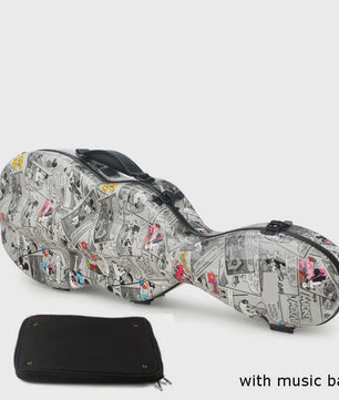 Carbon Fiber Vioolkoffer met Afneembare Tas - Dubbele Draagband & Slot