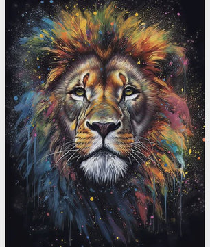 Abstracte Dieren Canvas Poster: Leeuw, Tijger, Aap, Uil - Muurdecoratie Woonkamer