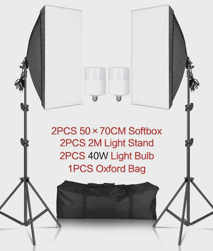 Professionele Softbox Verlichtingskit 50x70CM met E27 Fotografie Lampen