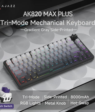 AJAZZ AK820 Pro Mechanisch Gaming Toetsenbord - Draadloos Bluetooth/2.4G/USB-C, Hot-Swappable, Gasket Mount, RGB