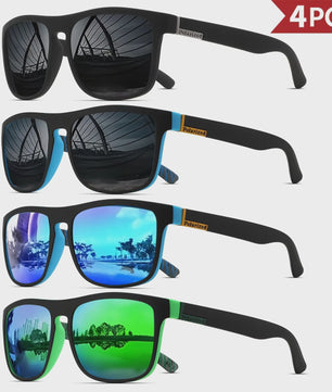 4x Klassieke Gepolariseerde Sport Zonnebril Heren Dames - Lichtgewicht PC Frame UV400