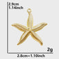 6x Goudkleurige Zee Dieren Bedeltjes Set - Schildpad, Schelp, Zeester - DIY Sieraden Maken