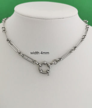 Gouden Roestvrij Stalen Ketting met Sailor Sluiting - Unisex Choker