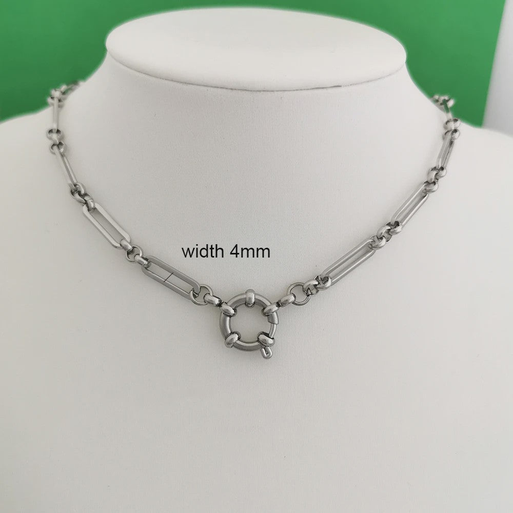 Gouden Roestvrij Stalen Ketting met Sailor Sluiting - Unisex Choker