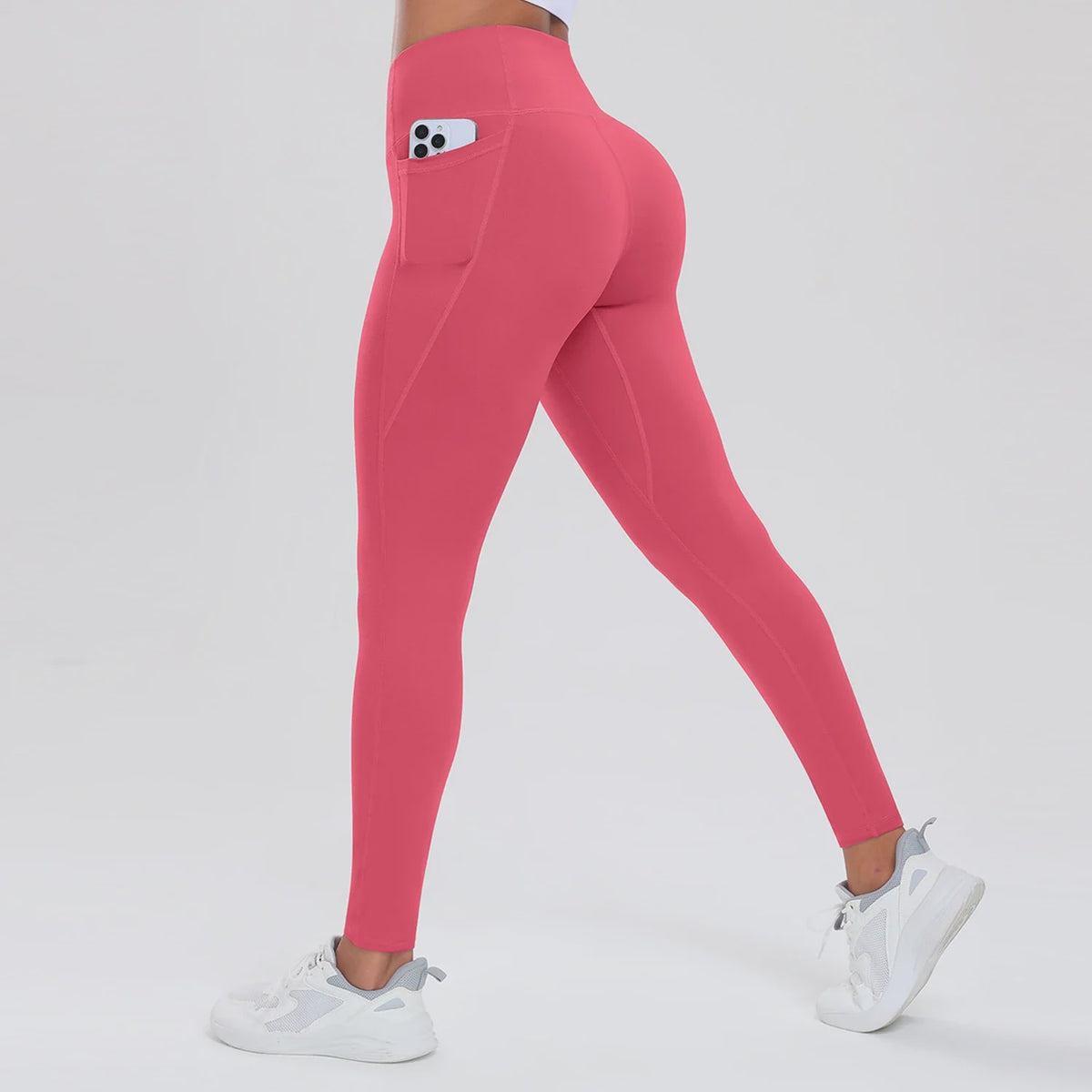 Dames Yogabroek met Zakken: Hoge Taille, Billenlift & Buikcontrole voor Fitness en Sport
