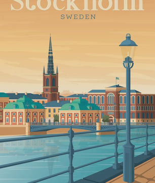 Nordic Canvas Poster: Kleurrijke Reisposters van Europese Steden - Parijs, Nice, Monaco