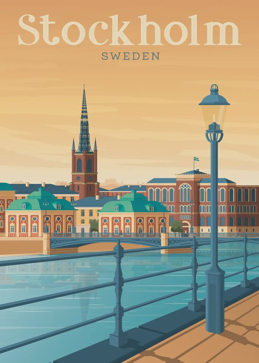 Nordic Canvas Poster: Kleurrijke Reisposters van Europese Steden - Parijs, Nice, Monaco